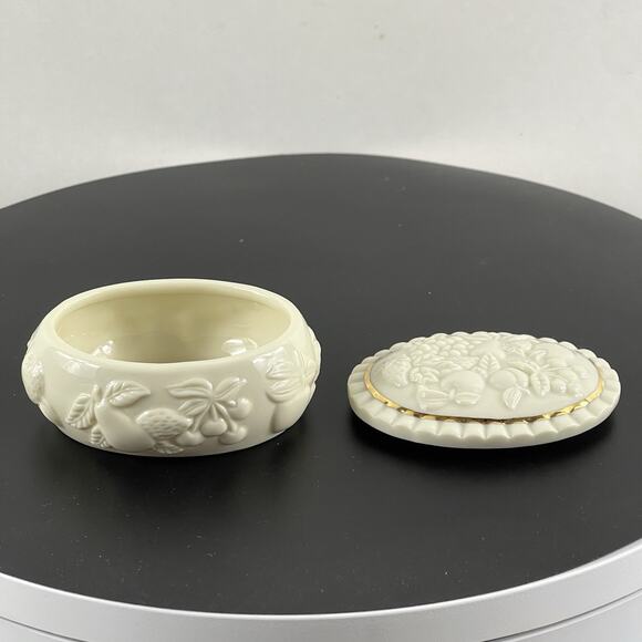 1998 Lenox The Fruits of Life KEEPSAKE TRINKET BOX 24K Gold Trim - Picture 3 of 8